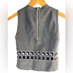 Bebe XS Caged Jet Black Crop Top Photo 1