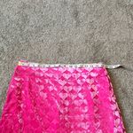 Cupcakes & Cashmere Pink Heart Print Mini Skirt Velvet Barbiecore 10 new Photo 4