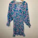 Rhode Resort Anya Smocked Mini Dress Womens Size Medium Blue Photo 7