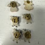 Statement Western Style 5 Snap On Button Cover Set of Cows + 1 Earring Gold Photo 4