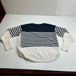 Sundays  Alder Side‎ Button Navy Blue White Striped Sweater *SEE MEASUREMENTS Photo 11
