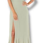 Show Me Your Mumu  Claire‎ Midi Dress Chiffon Moss Green Sz XXS Photo 0