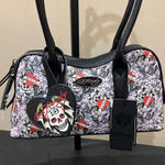 Ed Hardy  | Skull & Heart Mini Satchel w/ Bag Charm Photo 0