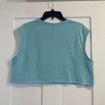 H&M Divided Light Blue Turquoise Tank Top Muscle Tee Crop Sweatshirt Photo 1