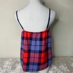 Aerie  Red Blue Black Flannel Plaid Camisole Lace Sz Medium Photo 1