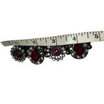 Bohemian style ted garnet and rhinestone stretchy bracelet. Vintage Red Photo 4