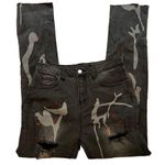 SheIn NWT, Graphic and Pain Splashed Ripped Hi Rise Jeans, Sz 28 Photo 3