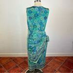 Altuzarra Sade Wrap Effect Printed Silk Midi Dress Green Size 10 Photo 6