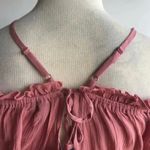 Topshop Blush Pink Plunging Neckline Off-The-Shoulder Summer Ruffle Romper Photo 9