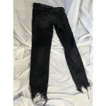 ZARA Women's ‎ Black Distressed frayed hem Jeans Photo 2