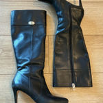 Coach  Grace Black Leather Heeled Knee High Boot Size 8 Photo 0