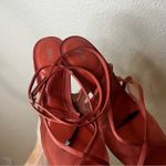 ZARA coral red mesh strappy pointed heels NEW 41/10 Photo 6