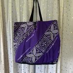 Handmade Reversable Polynesian Canvas Tribal Tote Beach Shopping Bag Photo 2