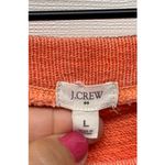 J.Crew Sweater Women Sz L Orange Crewneck Terry Sweatshirt 3/4 Sleeve Coastal Photo 2