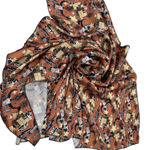 The World Needs More Cowboys Silk Large Western Scarf Brown Photo 2