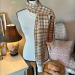 Timberland  women’s white mustard plaid knitted scarf OS unisex Photo 1