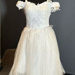 Women’s Short White Off the Shoulder Prom Party Dress Corset Back Size 2 *READ Photo 0