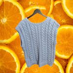 Talbots  Plus Size Light Blue‎ Cable Knit Sleeveless Sweater Vest Cotton Blend 1X Photo 4