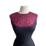 ERDEM Lace Fit & Flare Dress Women's 6 Black Stretch Romantic Red Photo 2