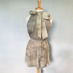Alice + Olivia Gray Tan Silk Tie dye Cocktail Dress Photo 5
