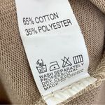 Boho Fringe Hem Waterfall Cardigan Knit Khaki Tan Small Open Front Long Sleeve Photo 9