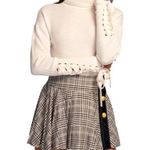 Ramy Brook Walt Turtle Neck Long Lace-up Sleeve Top In Cream, Size S New w/Tag Photo 3