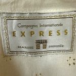 EXPRESS Vintage 80s Ethereal Cottage Linen Eyelet Blazer Oversized Small Ivory Photo 2