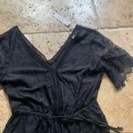 Willow & Clay  Plunge Neck Lace Romper Black XS Photo 7