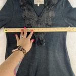 Vintage Y2K Dress M Medium Dark Romantic Fairy Floral Goth Black Midi Ruffles Photo 6