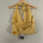 Emory park NWT Pitaya Butter Linen Blend Yellow Button-Up Halter Vest Casual Photo 5