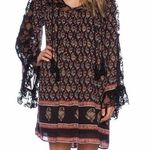Free People  Floral Festival Nomad Mini Dress with Lace Bell Sleeves Size XS Photo 0