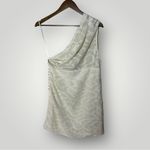 IRO  Roxanie One Shoulder Fil Coupé Chiffon Mini Dress Off White Size 40 or US‎ 8 Photo 6