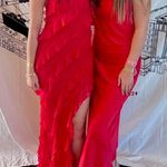 Oh Polly Red Ruffle Maxi Dress Photo 3