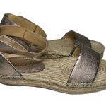 Splendid  Sz 8.5 Pink Rose Gold Metallic Leather Ankle Strap Espadrilles Sandals Photo 6