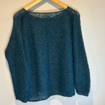 Michele & Hoven Deep Turquoise Alpaca Open Knit Sweater Blue Size L Photo 4