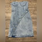 Forever 21  Blue Denim Strapless Dress Photo 1