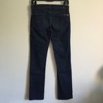 7 For All Mankind Dark Navy Blue Rainbow Thread A Pocket Roxanne Straight Jeans Photo 4