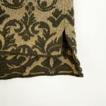 Fendi  Wool Blend Knit Sweater Brocade Damask Dress Metallic Gold Brown Photo 8