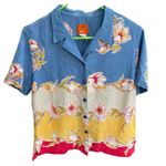 Hearts of Palm size 10 linen blend top and wide leg capris. Blue Photo 0