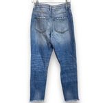 VICI Straight Leg Jeans Light Wash Distressed Raw Hem High Rise Kancan Size 1 24 Photo 1