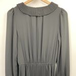 Anthropologie Current Air Pleated Long Sleeve Maxi Dress V Neck Ruffled Silky Black Womens S Photo 4