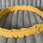 Coldwater Creek  Ruffled Leather Belt Tan Size M Boho Western 80s Cottagecore Photo 0