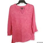 Tommy Bahama Monstera Mash Embroidered Linen Tunic SZ M Photo 2