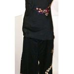 NWT New Designer Natori S Silky Black Embroidered Pajamas PJ's Womens Satin Tank Photo 8