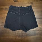 Abercrombie & Fitch High Rise Black Denim Jean Shorts Distressed Frayed Hem Photo 1