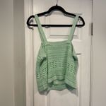 NWT Uncharted Threads Size L Mint Green Knit Crochet Lined Crop Tank Top Beachy Size L Photo 5