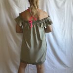ZARA Smocked Off Shoulder Mini Dress - Army Green - S Photo 1