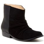 joe's jeans 5.5 Janette Bootie Black Suede Leather - Ankle Boots, Ruched, MSRP $189 Photo 0