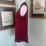 Tyche NWT  Burgandy Silky Ruffle Neck Sleeveless Dress Large L Photo 2