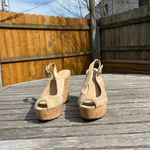 Veronica Beard  Dali Suede Peep-Toe Wedge Sandals in‎ Sand Size 8.5 Photo 2